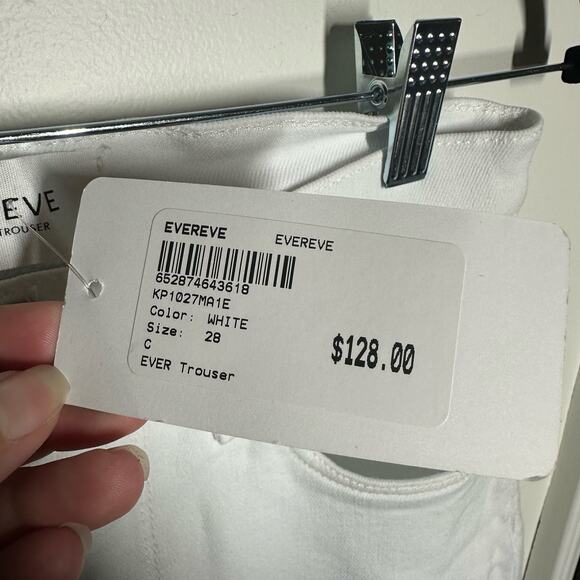 NEW Evereve White Ever Trouser Jeans Denim Size 28 Women's High Rise Straight - Picture 6 of 12